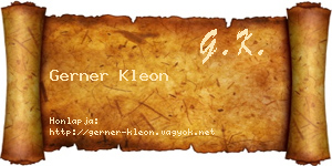 Gerner Kleon névjegykártya